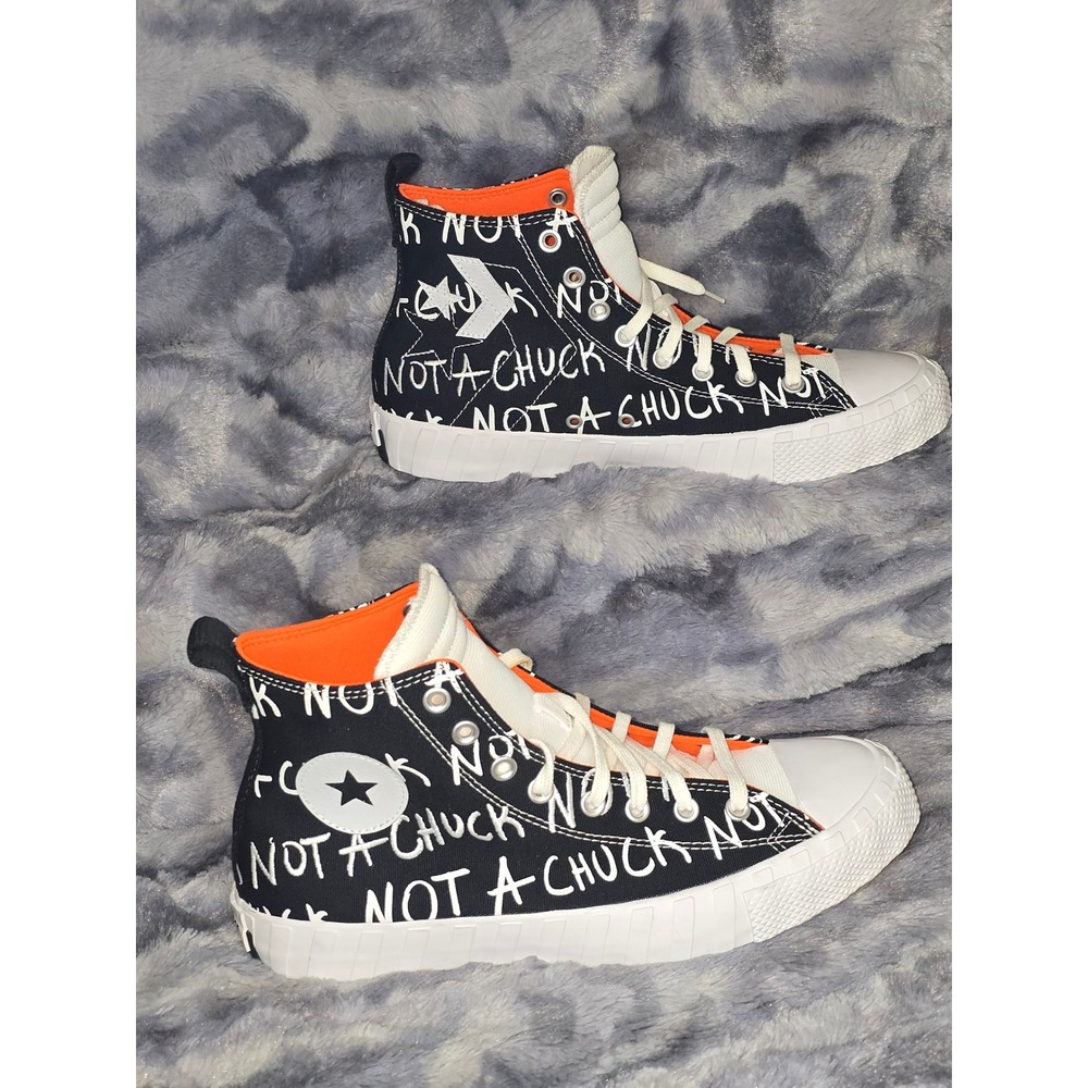 NWB Converse High Top Not a‎ Chuck sneaker Size 10 black white and orange